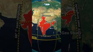 Geographical Location of India  भारत की भौगोलिक स्थिति indiangeography geostudy geography [upl. by Anilad]