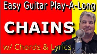 CHAINS  Key of D  EASY GUITAR PLAYALONG LESSON  Cover [upl. by Elizabeth]