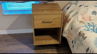 Room Essentials Mixed Material Nightstand Unboxing and Assembly [upl. by Enitram893]