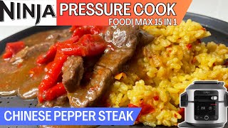 CHINESE PEPPER STEAK PRESSURE COOK  NINJA FOODI Recipe  Instant Pot Meal  Tender Steak Slices [upl. by Initsed]