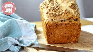 Dinkelbrot selber backen  Rezept  Vollkornbrot selber machen vegan amp schnell ohne Gehzeit [upl. by Cibis]