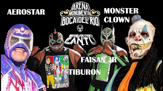 Aerostar y el tiburón Vs Monster Clown y Faisán Jr  Arena Monumental de Veracruz  lucha libre [upl. by Peednama]