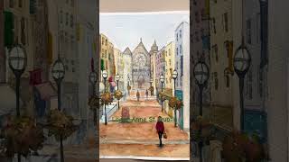 Lower Anne St Dublin Ireland watercolor art craft painting Ireland dublin [upl. by Resee]