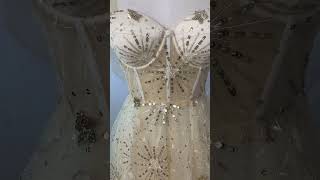 Elegant star sequin dress dress weddingdress fashion haute weddinggown bridal wedding [upl. by Enellij]