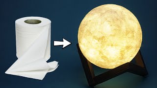 Moon Lamp with Toilet Paper  Moon Lamp DIY  Night Lamp making at home  DIY Room Decor [upl. by Aneret877]