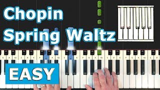 Chopin  Spring Waltz Mariage dAmour  Piano Tutorial Easy  Synthesia [upl. by Ecnerwaled]