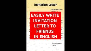 Writing Invitation Letter in English trending english viralshorts [upl. by Olsewski103]