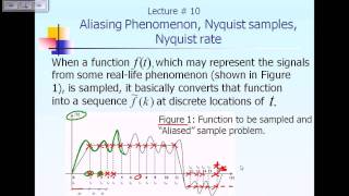 Lecture 10 DFT Aliasing Phenomenon Nyquist SampleRate Part 1 of 2 [upl. by Wini]