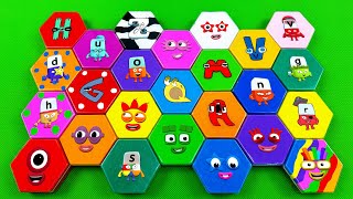 Numberblocks – Finding Alphablocks Alphabet Lore Mini Hexagonal Coloring  Satisfying ASMR Videos [upl. by Liba]