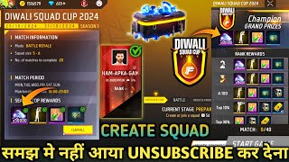 Diwali Squad Cup 2024 Free Fire Create Squad To Play BR FFC Mode Turnament  Diwali World Cup 2024 [upl. by Glasgo932]