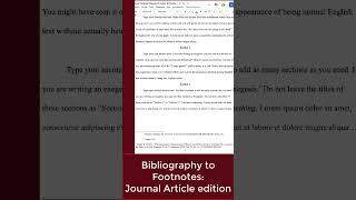 Bibliography into footnotes  Journal Article Online Turabian Citation Help [upl. by Pasia]