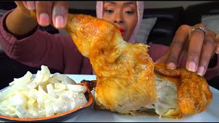 ASMR  Rotisserie Chicken amp Creamy Onion Salad  آصوات الآكل دجاجة مع سلطة البصل بالكريمة [upl. by Mandler]