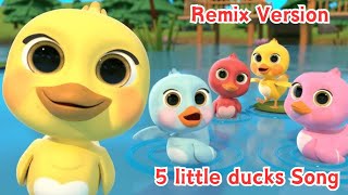 5 Little Ducks Remix Learn Colors Song  Nursery Rhymes amp Kids Songs [upl. by Ahsimac]