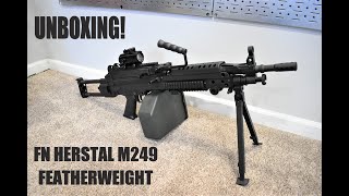 Unboxing The Cybergun FN Licensed M249 Para quotFeatherweightquot [upl. by Eenel]