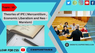 Topic  15 Theories of IPE  Mercantilism  Economic Liberalism and Neo  Marxism [upl. by Powe]