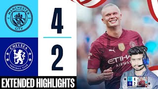 HIGHLIGHTS  MAN CITY 42 CHELSEA  HAALAND HATTRICK [upl. by Nnyl]