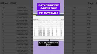 Datagridview Pagination In C Tutorials  shorts [upl. by Jen]