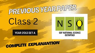 NSOclass 2year 2013 set BScience Olympiad test paper previous year paperSOF [upl. by Haneekas]