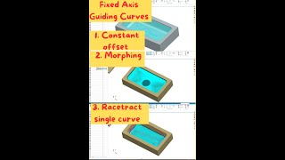 NX CAM FINISHING OPERATION FIXED AXIS GUIDE CURVE CONSTANT OFFSET MORPHING RACETRACK CURVE [upl. by Mcgee]