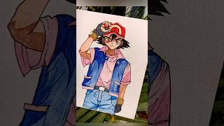 Ash Ketchum💫 shorts satysfying pokemon watercolor [upl. by Thorlie844]