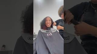 curly hair transformation and rezo cut youtubeshorts shorts short curlyhair [upl. by Gnex685]