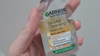 Garnier Micellar Cleansing Water In Oil All In One Micellar Water Review [upl. by Bartko]