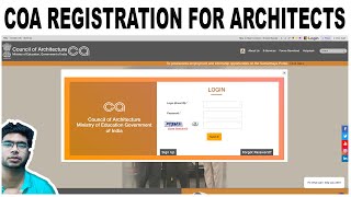 How to register COA Registration for architects  step by step process  Lingesh Ashwin [upl. by Silevi]