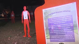 Silhouette display in Wallingford spreads awareness about domestic violence [upl. by Lovett122]