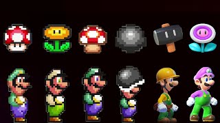 Super Mario Maker 2  All PowerUps 5 THEMES Luigi [upl. by Nirra40]