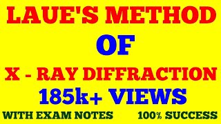 LAUES METHOD OF X  RAY DIFFRACTION  LAUE METHOD  SOLID STATE PHYSICS  WITH EXAM NOTES [upl. by Aned]