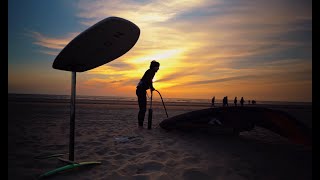 Sunset foil session drone view  14 knots in the Netherlands [upl. by Jud160]