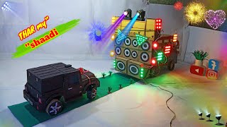 DIY mini thar wedding dj  thar my shaadi dj light truck  mini baraat wedding dj truck dj sarzen [upl. by Edson]