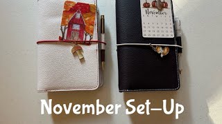 November SetUp in NEW Planner Perfect Traveler’s Notebook [upl. by Tteraj]