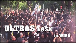 LASK Linz Ultras  Fanmarsch durch den Wiener Prater  12082017 [upl. by Yojenitsirk]