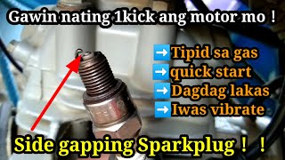 Paano tanggalin ang vibration sa motor？Side gapping sparkplug [upl. by Leasia531]