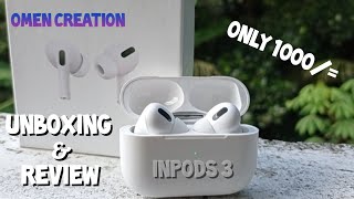 inpods 3 unboxing and review only 1000 😯😯 unboxing review inpods omen creation [upl. by Ydnam]