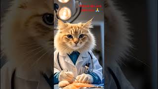 Cat medical training 🩺💉😺shorts video cat training catvedios catshorts catcomedy catsound [upl. by Nwahsear]