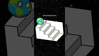 Earth on Infinite Illusion Stairs 🤯🤯🤯 what to do countryballs countryballsanimation shorts [upl. by Kinnon]