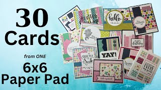 30 CARDS FROM A 6X6 PAPER PAD 6x6paperpadideas useupyour6x6paperpads [upl. by Neela]