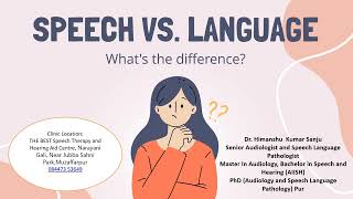 Speech Therapy Vs Language Therapy  Speech Therapist in Muzaffarpur 8447353649 Dr Himanshu MAud [upl. by Nolie]