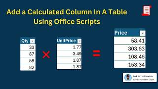 Add a Calculated Column In A Table Using Office Script [upl. by Bianka]