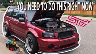 INSTALLING NEW STI PARTS ON THE FORESTER XT [upl. by Attener596]