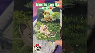 Growlithe and Meowth💚pokemon meowth growlithe pokemongo pokemoncards anime art videogames [upl. by Rivy269]