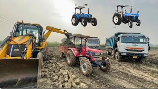 JCB machine। JCB 3dx Loading Mud in Mahindra Tractor  Tata 2518 Truck  Tata Signa 3530 Tipper [upl. by Capello]