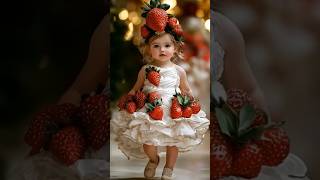 Adorable Baby Girls in Fruit amp Chocolate Costumes 🍓🍇🌹shorts cute kids ai [upl. by Laucsap989]