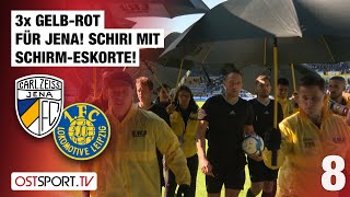 3x GelbRot für Jena Schiri mit SchirmEskorte Jena  Lok Leipzig  Regionalliga Nordost [upl. by Eyak851]