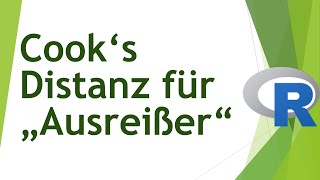 CookDistanz in R berechnen und interpretieren  Ausreißer  Daten analysieren in R 78 [upl. by Ttezil543]