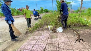 A Kind Elderly Man Joins Us in Cleaning the Sidewalk [upl. by Yeldah]