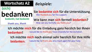 Wortschatz A2 bedanken [upl. by Hedvige]