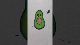 Desenhando um abacate fofinho ✍🏻 Drawing a cute avocado desenho shorts [upl. by Bozuwa]